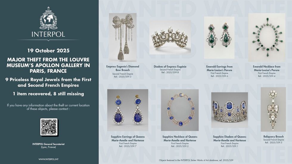 Das BKA und Interpol sind nach dem Einbruch in den Louvre in die Fahndung einbezogen (Handout-Foto).