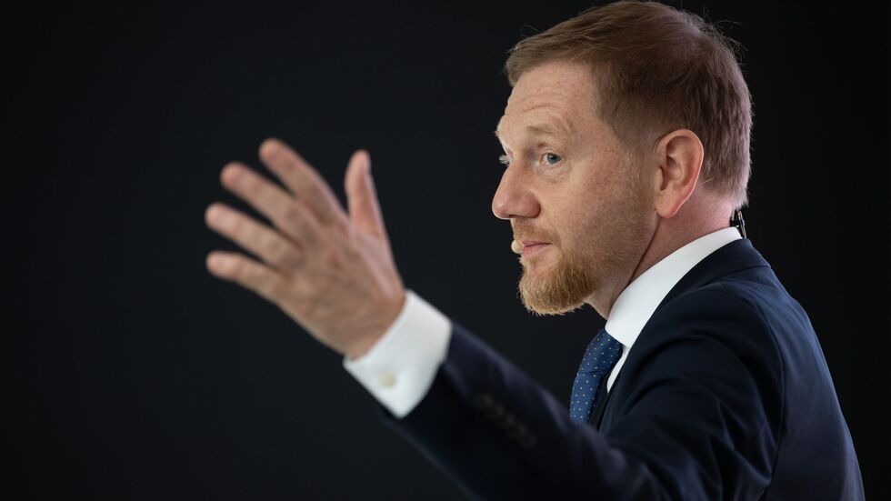 Sachsens Ministerpräsident Michael Kretschmer stellt sich an die Seite seines CDU-Parteikollegen Merz. (Archivbild) Sachsens Ministerpräsident Michael Kretschmer stellt sich an die Seite seines CDU-Parteikollegen Merz. (Archivbild)