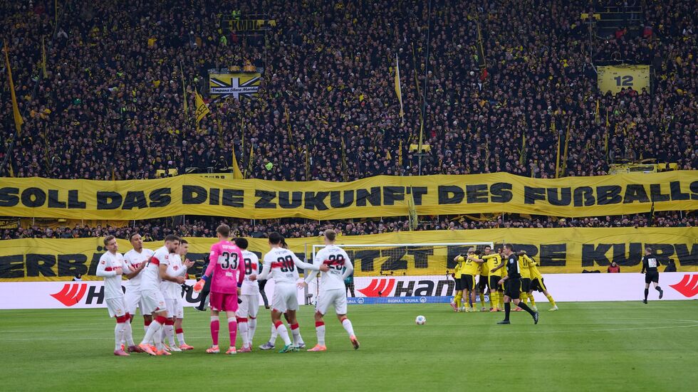 Auch in Dortmund protestierten die Fans: «Soll das die Zukunft des Fußballs sein?»