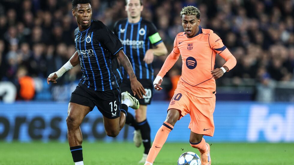 Yamal (rechts) rettete Barcelona einen Punkt in Brügge.