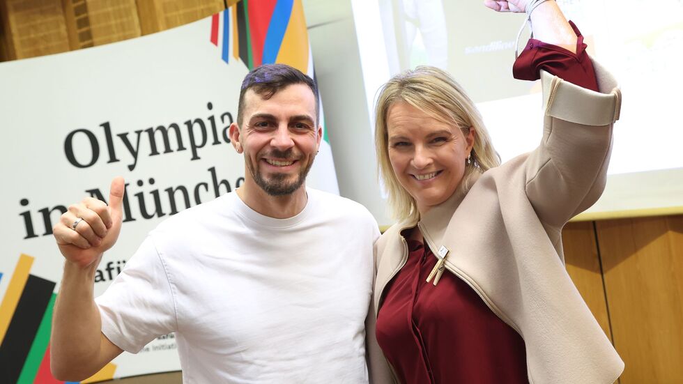 Kanute Sideris Tasiadis und Ex-Skirennfahrerin Hilde Gerg setzen auf Olympia in München.