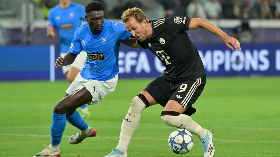 Bayern-Torjäger Harry Kane (r.) - hier in der Champions League auf Zypern - ist in einer Ausnahme-Form.