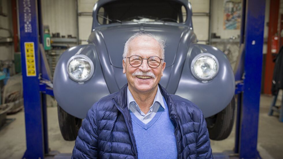 An dem Käfer hat Traugott Grundmann rund acht Jahre gebaut.