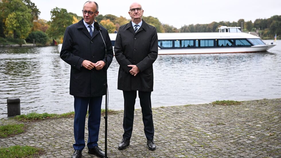 Merz war zu Gast in Brandenburg - eine seiner Äußerungen dort sorgt für massive Kritik. 