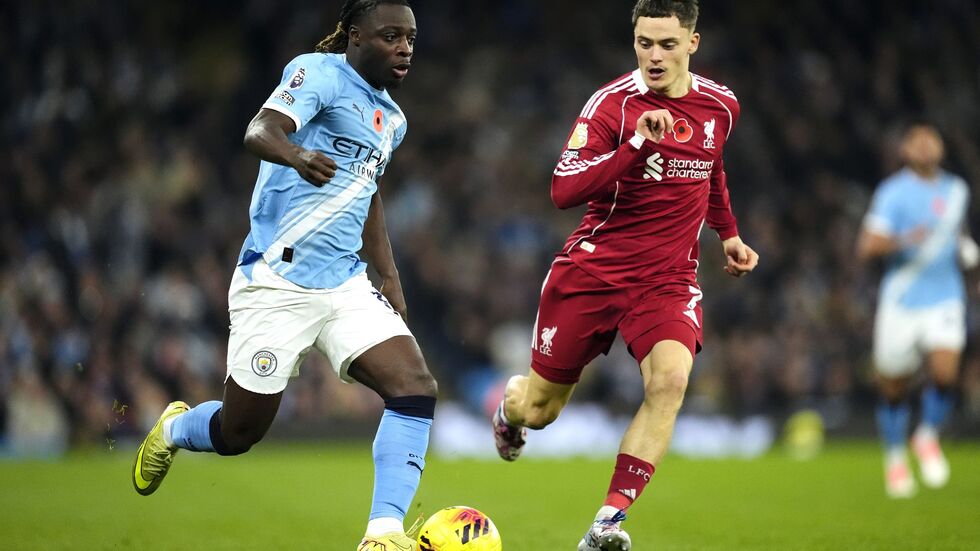 Mann des Spiels war Jeremy Doku (l), der auch das 3:0 für Man City erzielte.