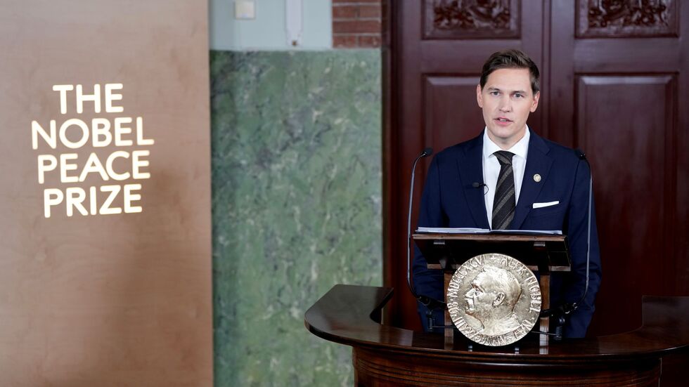 Jørgen Watne Frydnes bei der Preisbekanntgabe.