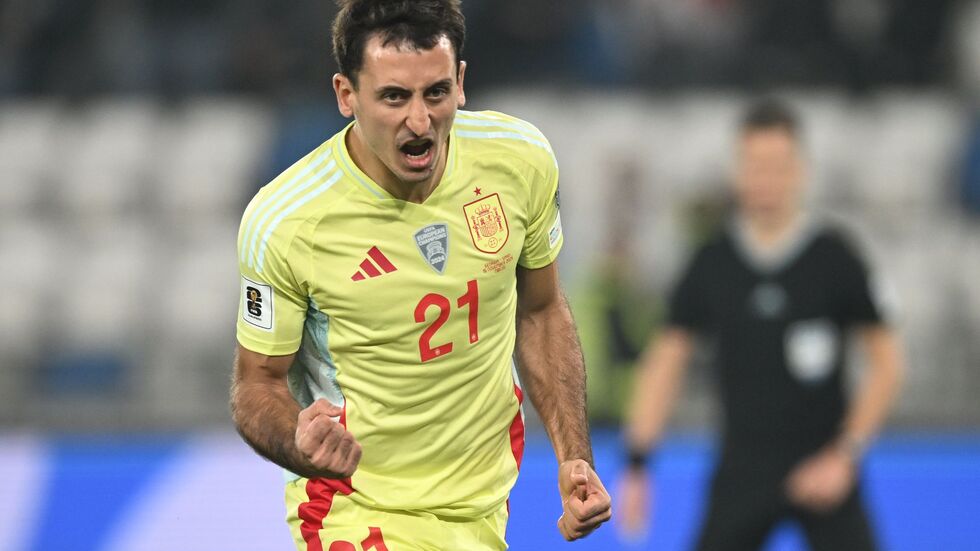 Mikel Oyarzabal führte Spanien mit einem Doppelpack zum Sieg. Mikel Oyarzabal führte Spanien mit einem Doppelpack zum Sieg.