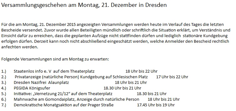 Diese Demons&shy;tra&shy;ti&shy;ons&shy;orte wurden von der Stadt zugewiesen.