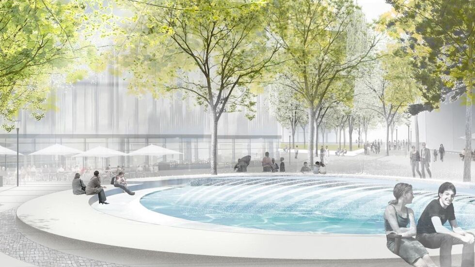 So soll der Brunnen vor dem Verwaltungszentrum einmal aussehen. So soll der Brunnen vor dem Verwaltungszentrum einmal aussehen.