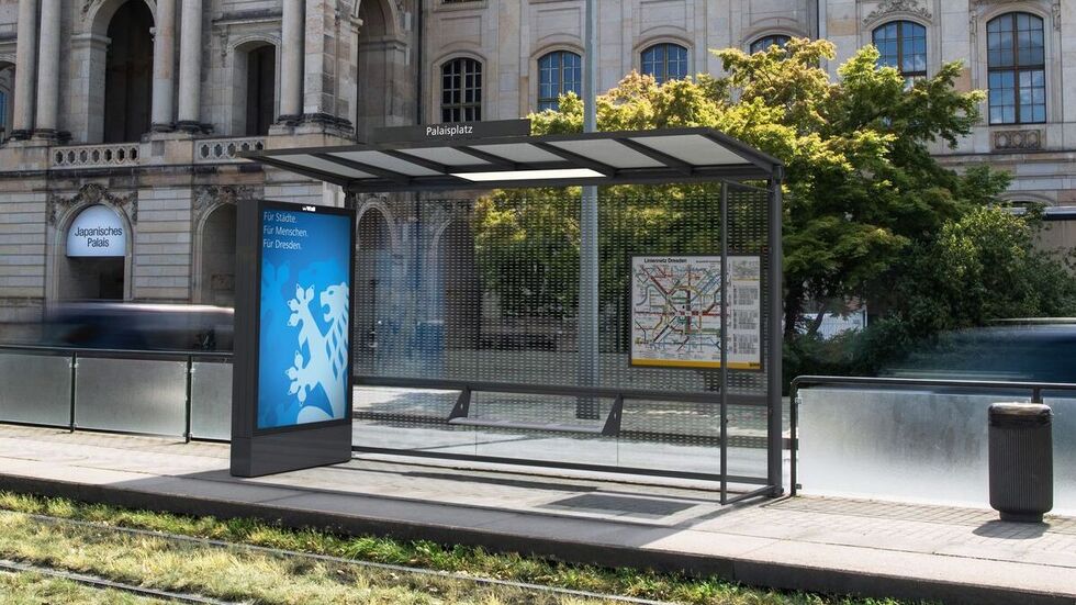 So sollen die Fahrgastunterstände künftig aussehen. (Fotomontage)