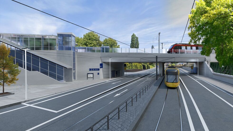 Durch den neuen Haltepunkt sollen kürzere Wege beim Umstieg zwischen den Regionalbahnen der DB sowie den Bussen und Straßenbahnen der DVB möglich werden Durch den neuen Haltepunkt sollen kürzere Wege beim Umstieg zwischen den Regionalbahnen der DB sowie den Bussen und Straßenbahnen der DVB möglich werden