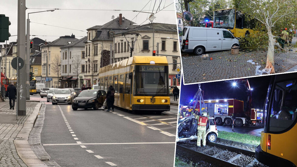 Straßenbahn- sowie auch Busunfälle häuften sich 2024 in gesamt Dresden: von Neustadt (r.o.) über Hellerau (r.u.) bis hin zu Neugruna. Straßenbahn- sowie auch Busunfälle häuften sich 2024 in gesamt Dresden: von Neustadt (r.o.) über Hellerau (r.u.) bis hin zu Neugruna.