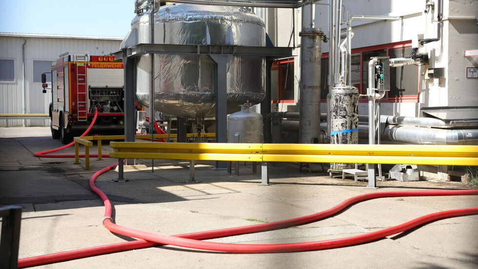 Auf diesem Firmengelände lief die Salzsäure aus.