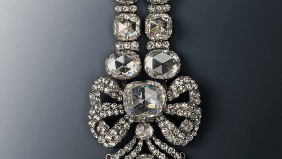 Epaulette (Achselschleife) mit dem sog. "Sächsischen Weißen" aus der Brillantgarnitur 