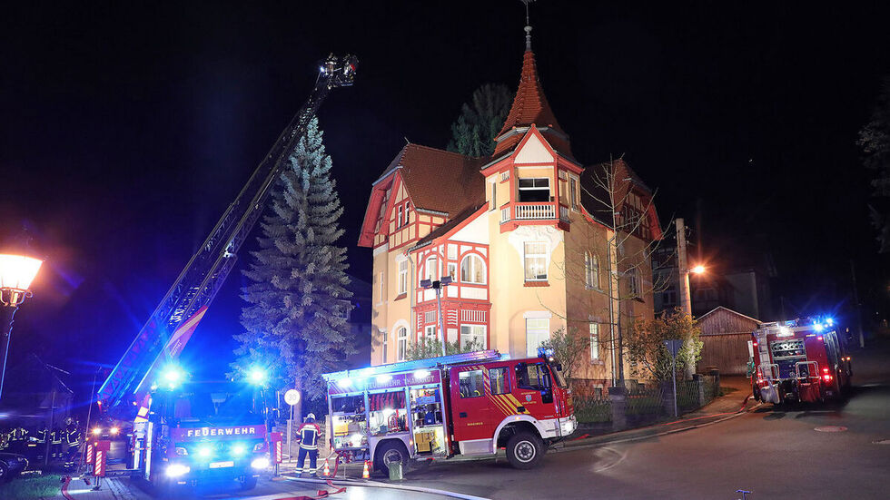 Die Feuerwehr in Hartha vor Ort.