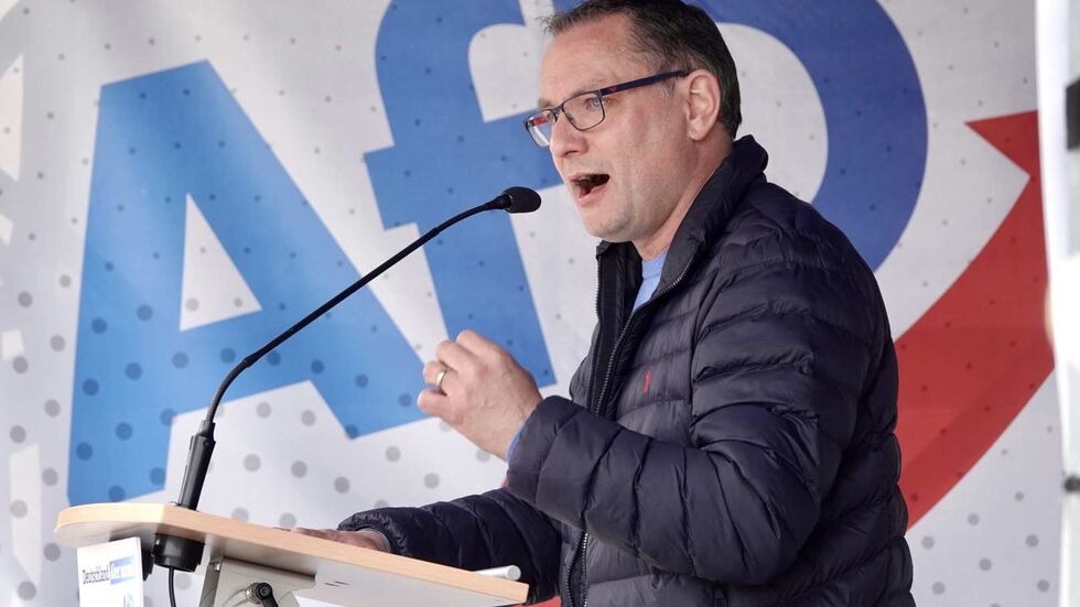 Zu den Redner gehörte auch der AfD-Bundessprecher und Bundestagsabgeordnete Tino Chrupalla