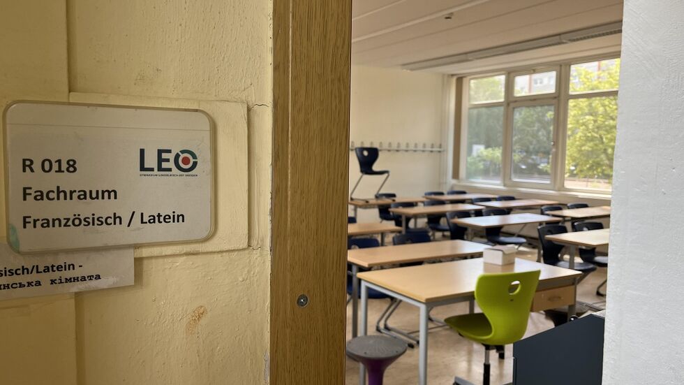 Der Raum im Ausweichstandort des Gymnasiums LEO ist beengt