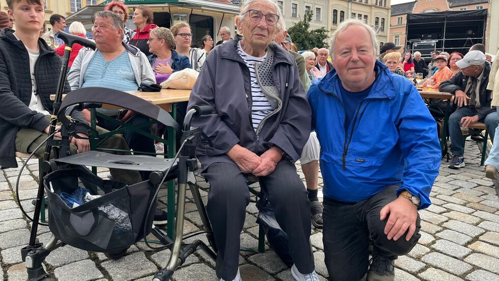Die mutmaßlich älteste Besucherin: Käthe Häntzschel aus Sebnitz mit 104 Jahren