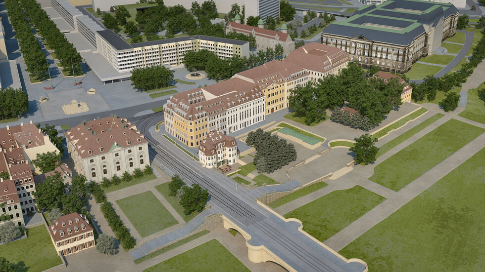 So kleinteilig wünscht sich die Gesellschaft Historischer Neumarkt das Königsufer. In der Mitte: das Narrenhäusl, das ebenfalls wieder aufgebaut wird 