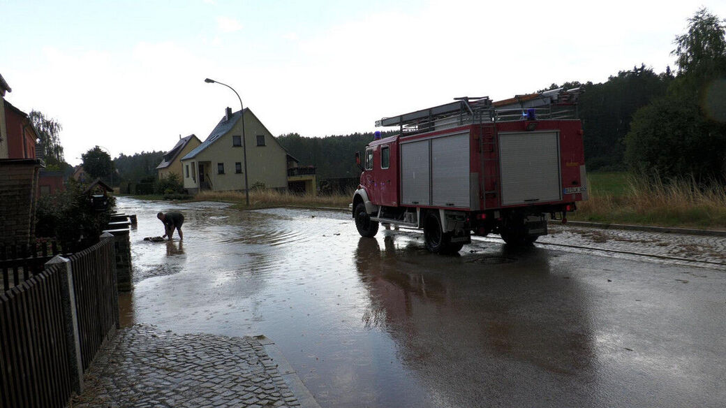 Die Feuerwehr in Pulsnitz.