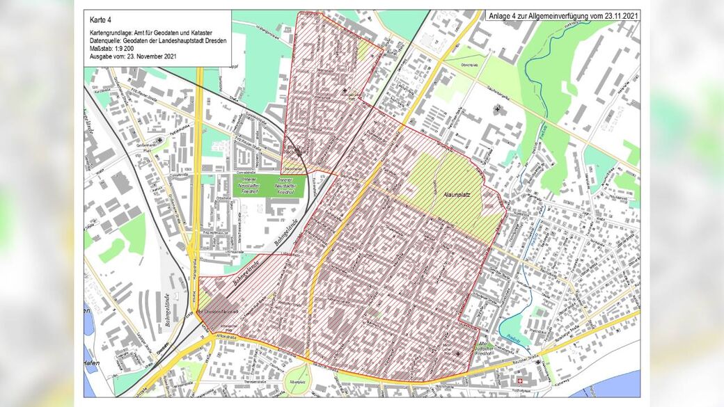 Das Verbot betrifft auch die Dresdner Neustadt und den Alaunpark.