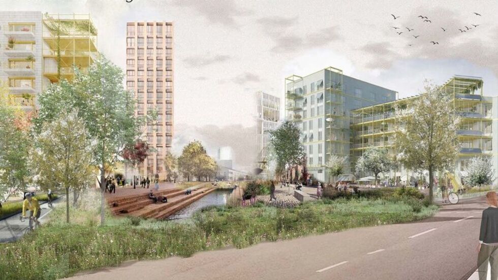 So könnte die St. Petersburger Straße auch aussehen: Der Kaitzbach fließt in dieser Visualisierung der Studenten überirdisch, es gibt viel Grün So könnte die St. Petersburger Straße auch aussehen: Der Kaitzbach fließt in dieser Visualisierung der Studenten überirdisch, es gibt viel Grün