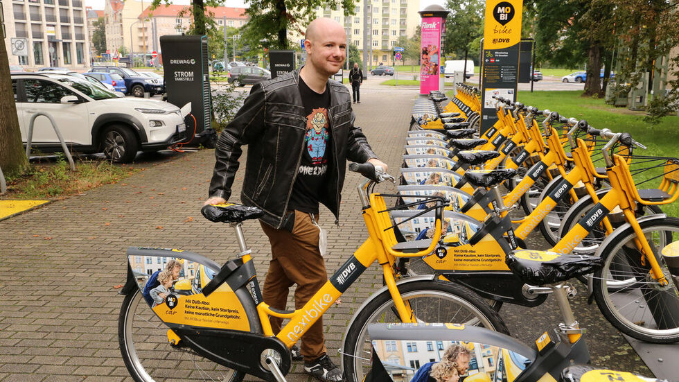 Dresden sieht gelb: Die MOBIbikes werden oft ausgeliehen.