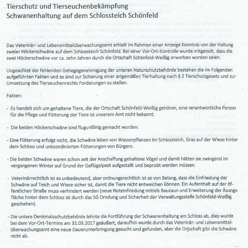 Dieses schreiben des Veterinäramtes aus dem Jahr 2017 wurde nun veröffentlicht.
