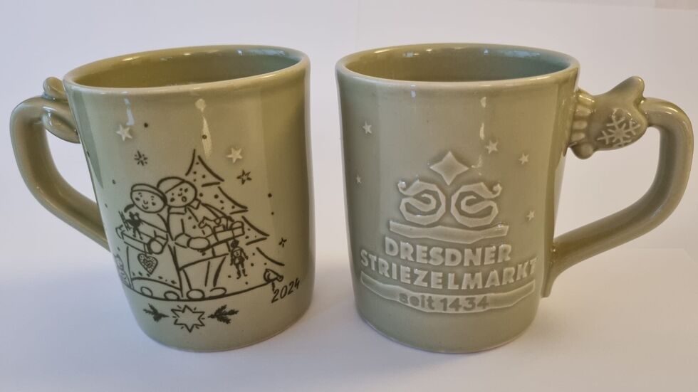 Das Design der Striezelmarkttassen im Jahr 2024. Das Design der Striezelmarkttassen im Jahr 2024.