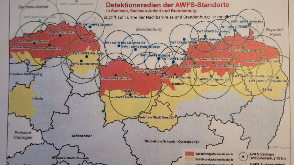 Kamerastandorte vom Kreis Görlitz bis Nordsachsen.