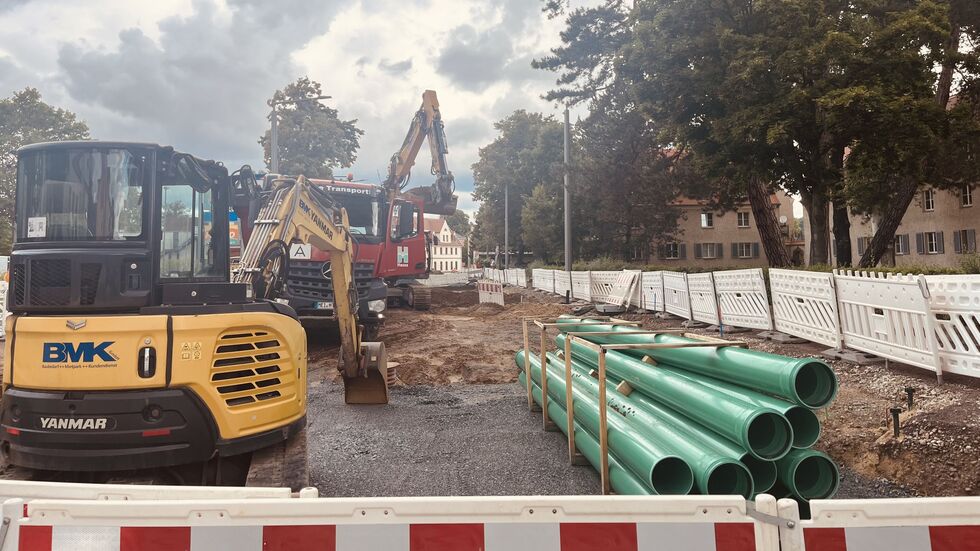 Die Wehlener Straße bekam u.a. neue Medien im Untergrund verlegt