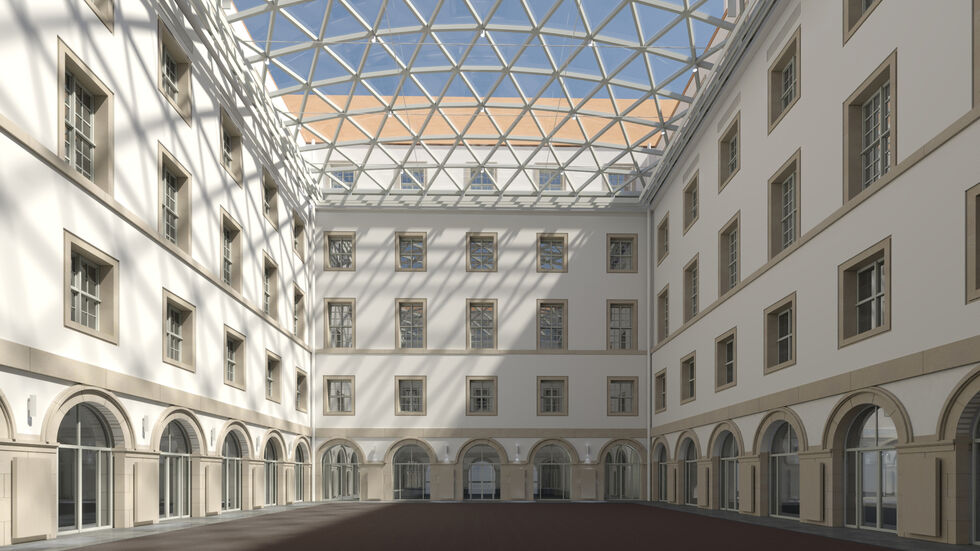 So soll der Lichthof im Rathaus zukünftig aussehen So soll der Lichthof im Rathaus zukünftig aussehen