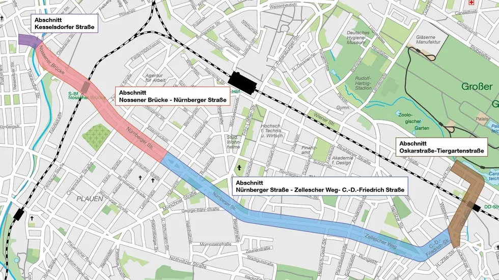 Die komplette Streckenführung der Campuslinie, wenn sie denn mal fertig wird