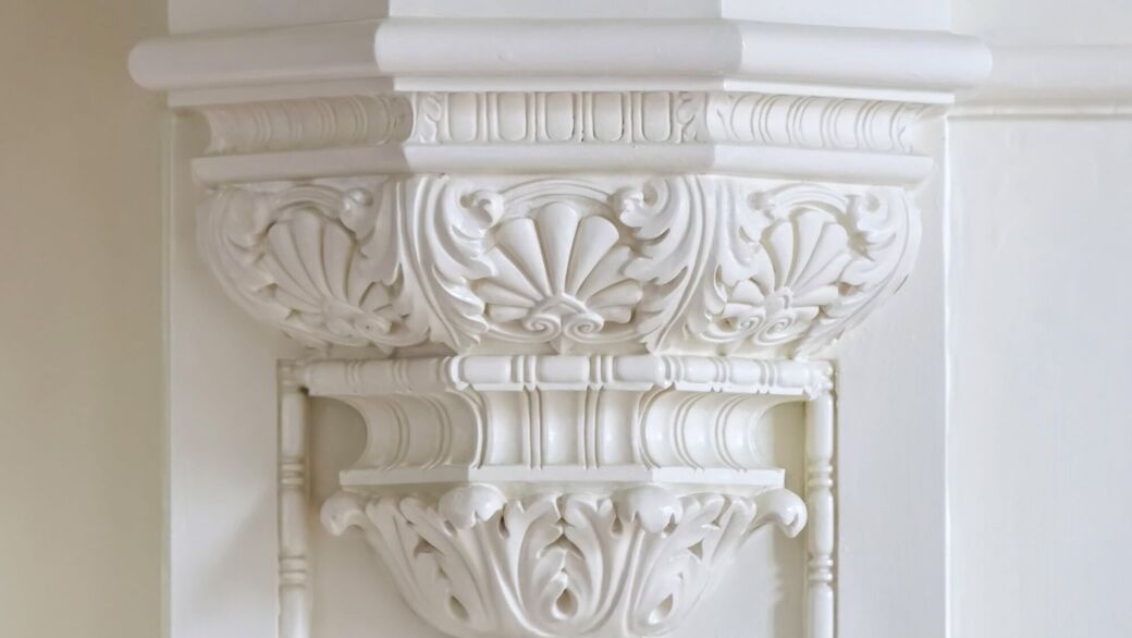 rekonstruierte Sockelsäule aus Stuck im Großen Ballsaal