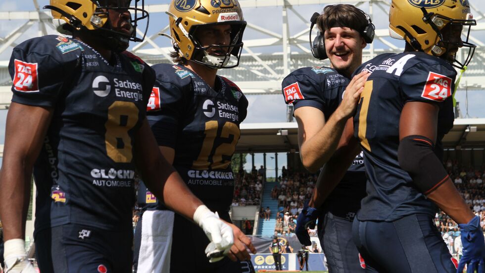 Gute Laune kurz vor Spielende