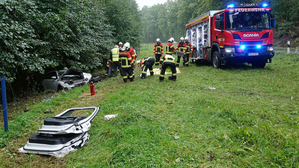 Die Skoda-Fahrerin landete mit ihrem Wagen im Graben.