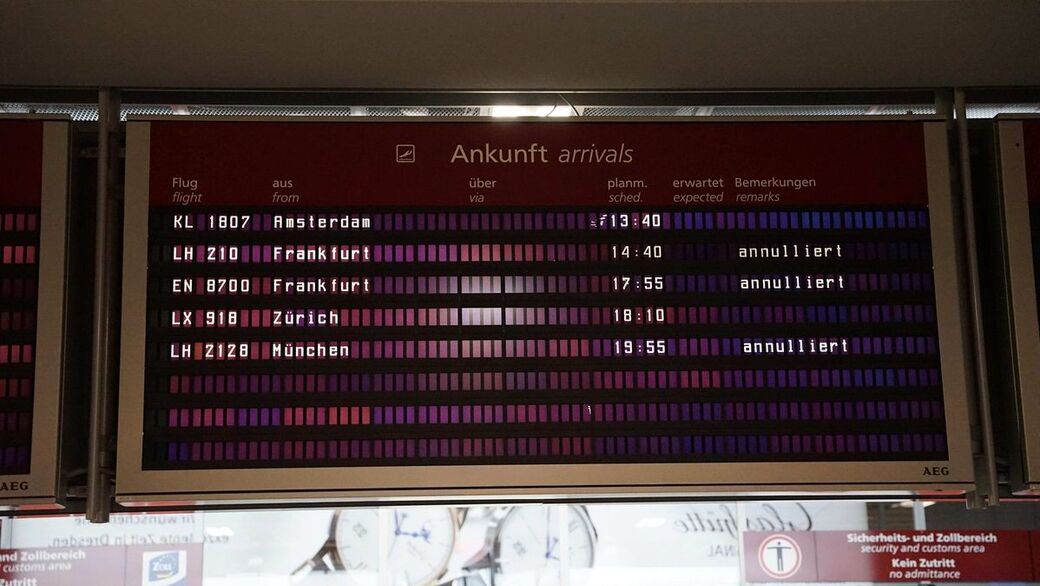 Gestrichen: Zahlreiche Flüge fallen aus.