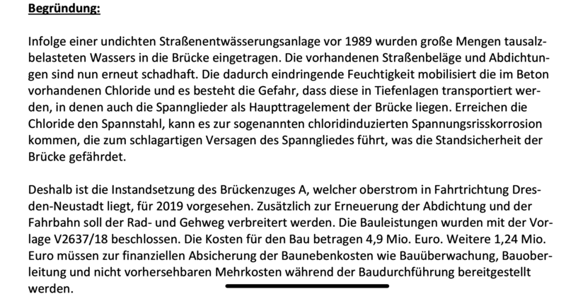 Ein Auszug aus der Stadtratserklärung.