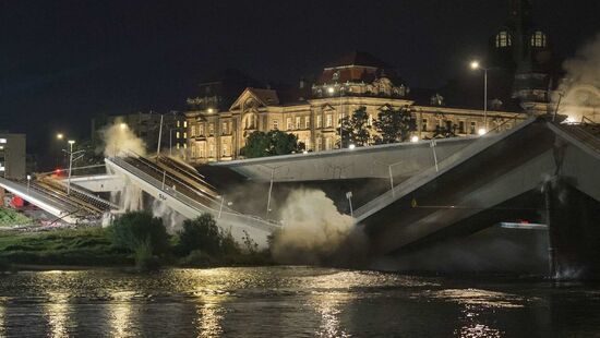 Ein Blick auf die Brücke am frühen Freitagmorgen.