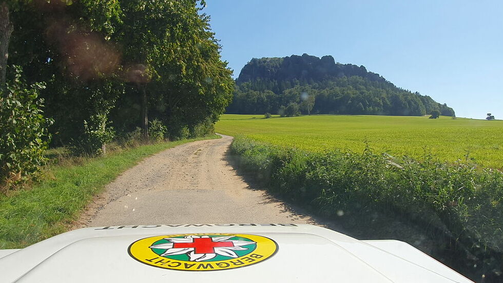 Das Bergwachtfahrzeug im Einsatz.