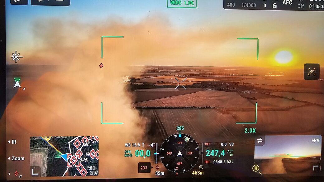 So sieht die Kamera der Drohne den Brandherd