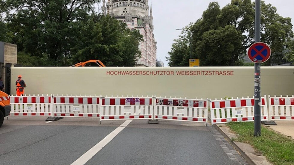Das Hochwasserschutztor auf der Weißeritzstraße. (Archivbild)